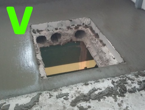 Стяжки до углов проема Заливка стяжки до краев проема