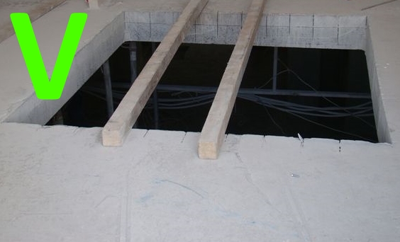 Прямой угол торца перекрытия Ровный торец плиты со стяжкой