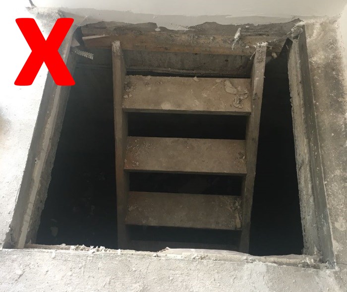 Четверть стяжки Подготовка напольных проемов под люк в подвал